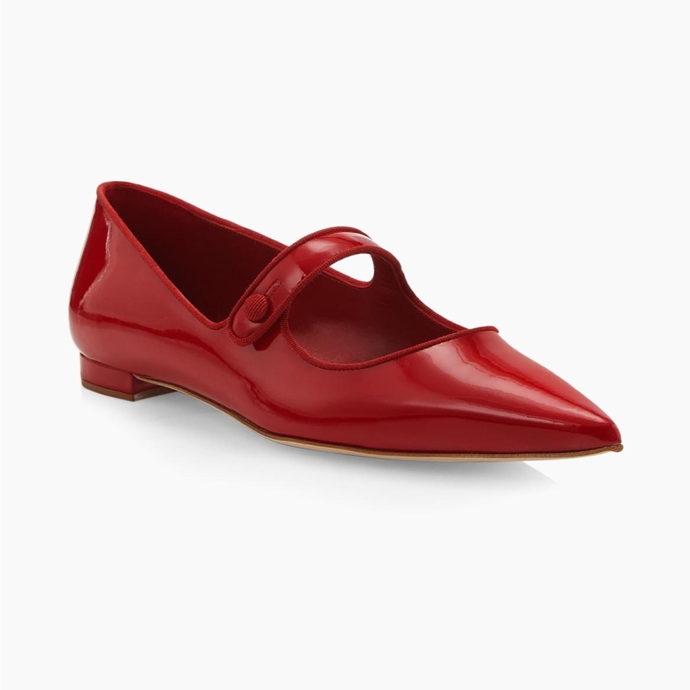 Manolo Blahnik Campariflat 10MM Patent Leather Mary Jane